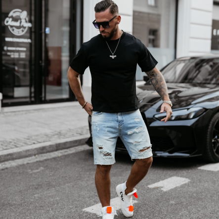 T-shirt męski SHADOW LUXE 2025 czarny -OLAVOGA