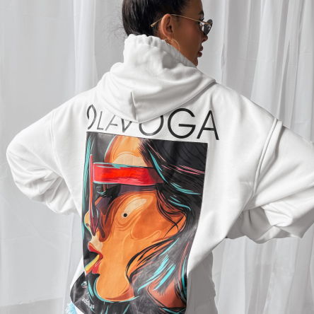 Bluza damska  COLLAGE 2025 ecru  - OLAVOGA