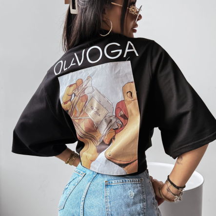 T-shirt damski ONTARIO 2025 CZARNY  - OLAVOGA