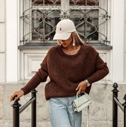 SWETER DAKOTA PUDROWY BRĄZOWY - COCOMORE
