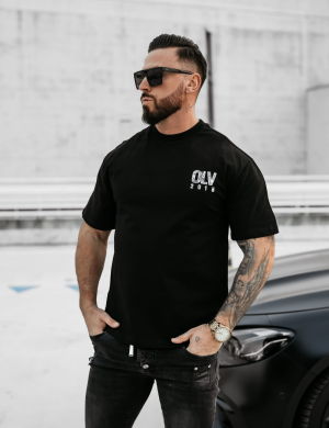T-shirt męski BAKAR 2025 Czarny -OLAVOGA