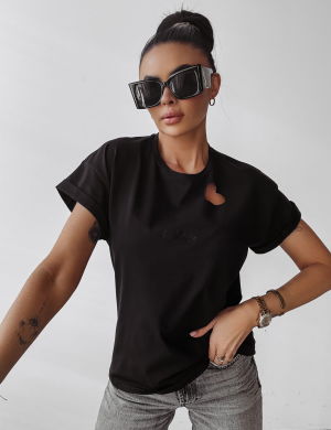 T-shirt damski LILAC 2025 BLACK  - OLAVOGA
