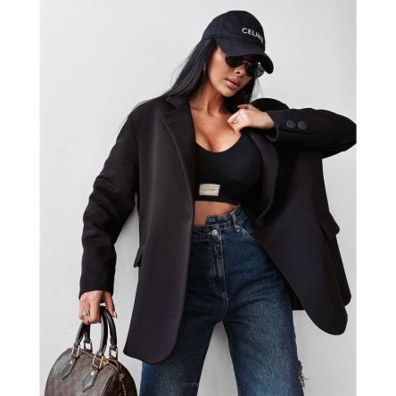 Marynarka damska oversize SAKKO - Czarna OLAVOGA