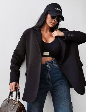 Marynarka damska oversize SAKKO - Czarna OLAVOGA