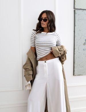 T-shirt Mivi Stripes Szary - COCOMORE