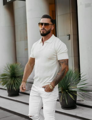 T-SHIRT MĘSKI / SWETER MĘSKI TERON ECRU - OLAVOGA