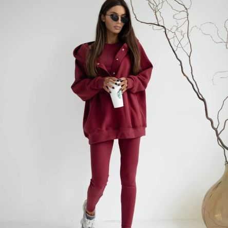 KOMPLET DRESOWY DAMSKI 3w1 BORDO
