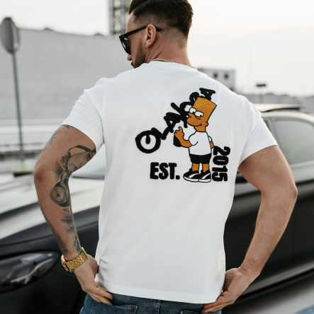 T-shirt męski GRAFFITI GROOVE 2025 ecru  -OLAVOGA