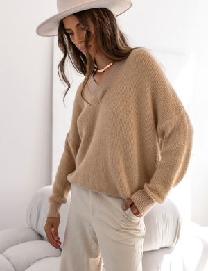 SWETER LABRAS BEŻOWY - COCOMORE