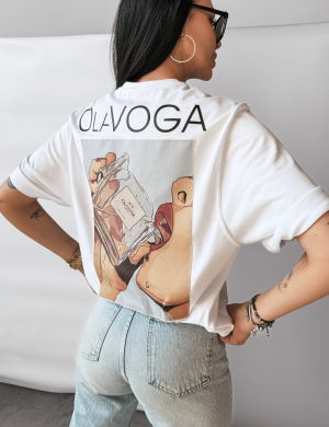 T-shirt damski ONTARIO 2025 ecru  - OLAVOGA