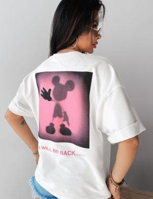 T-shirt damski THEBES 2025 Ecru   - OLAVOGA