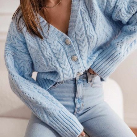 SWETER AMELIA BŁĘKITNY - COCOMORE